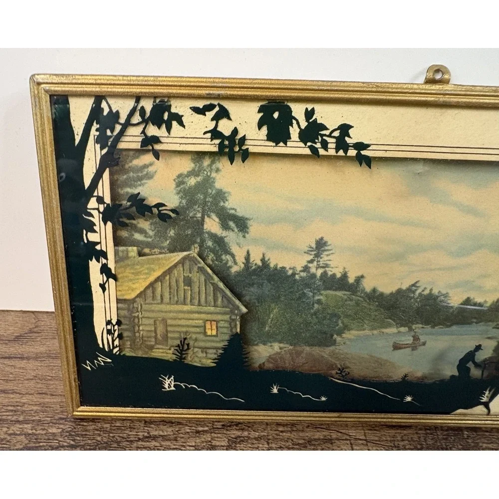 Vtg Advertising Thermometer Reverse Painted Scene De Von's Jewelry California